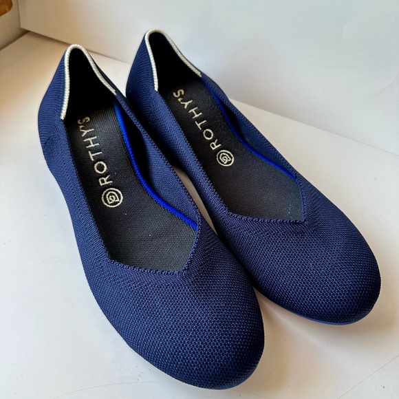 Rothy's Shoes - Rothy’s The Flat Round Toe Maritime Navy Slip On Knit Size 11 Ballet